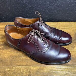 Alden 994 Burgundy Leather Oxford Brogue Dress Shoes Mens 9 A/C USA